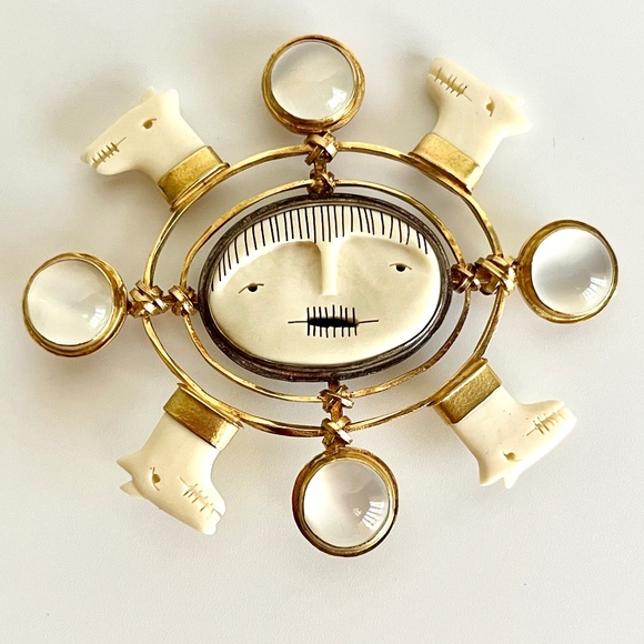 Carolyn Morris Bach Brooch Sterling Silver and 18K Gold - Picture 1 of 15